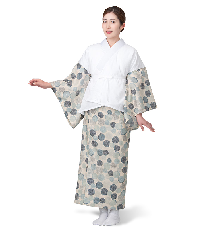 友禅柄 二部式 長襦袢(S・M・L・LL) 二部式長襦袢 【きもの都粋】