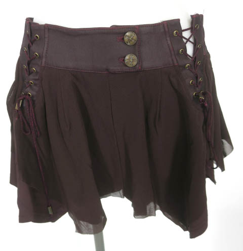 Ozz Croce / メッシュチュール重ね編み上げ付きショートパンツ