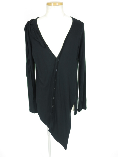 BPN FOR MEN アシンメトリーカーディガン ブラックピースナウ BLACK