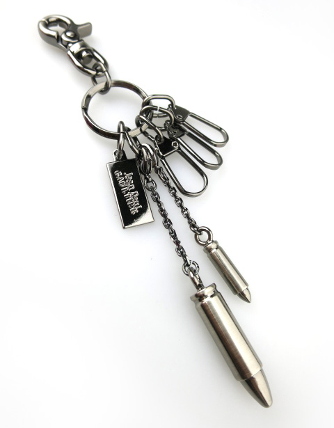 ジャンポールゴルチェ 黒 レザー フック型キーホルダー ジャンポール