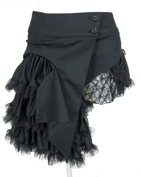 alice auaa フリル付き黒ミニスカート