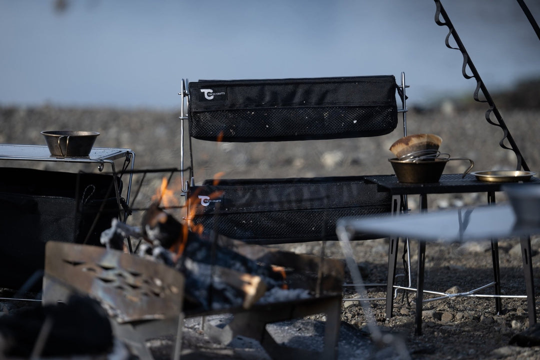 キャンプ収納コンテナ】バケットシェルフメッシュ - 東京クラフト