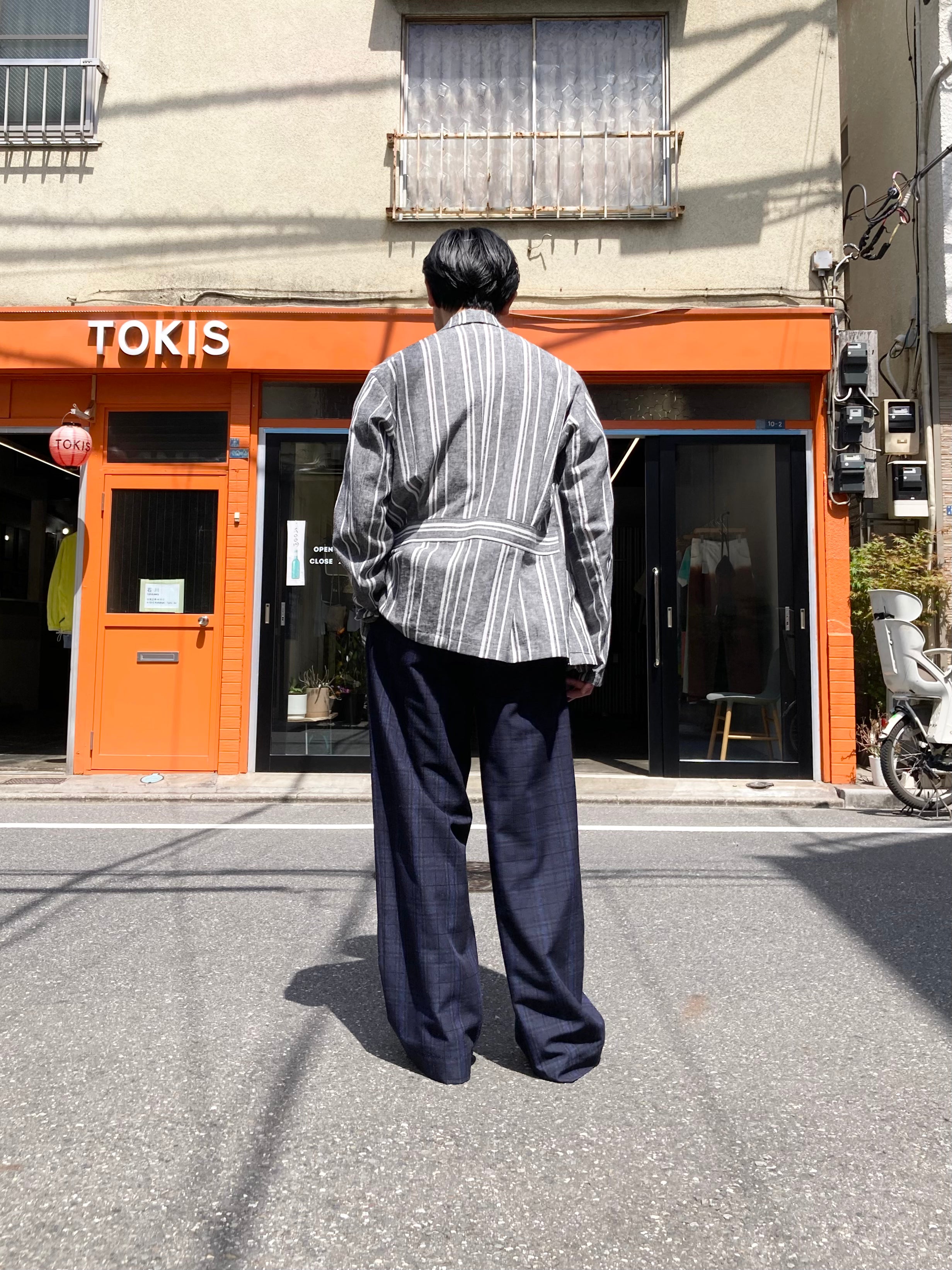 m's braque】TUCKED BAGGY PANTS / Navy Check – TOKIS