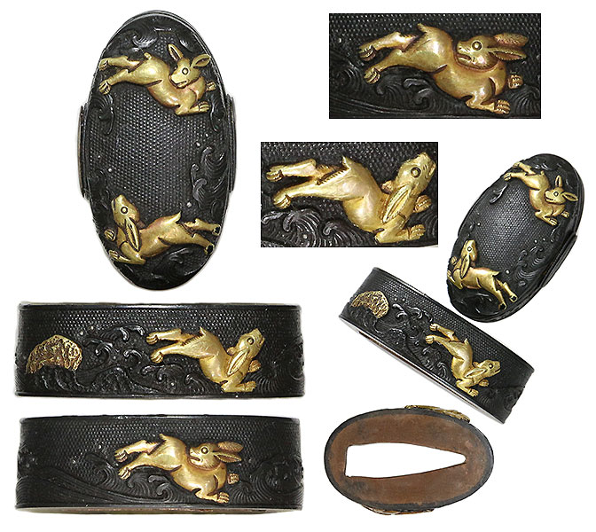 日本刀の縁頭｜竹生島（波兎）｜日本刀・刀剣販売店・東京【十拳】