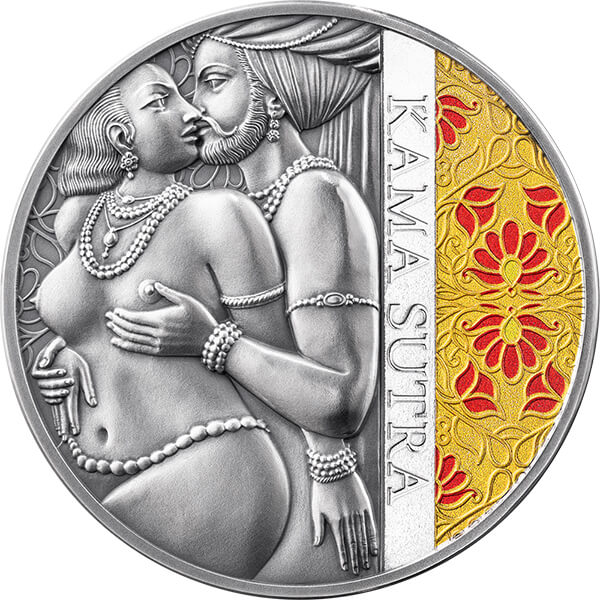 Kama Sutra II Moments of Love 1 oz Antique finish Silver Coin CFA