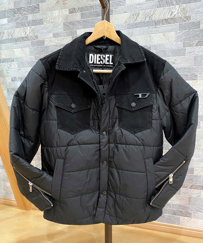 DIESEL ディーゼル デニム切替 バックパッチ パディングジャケット