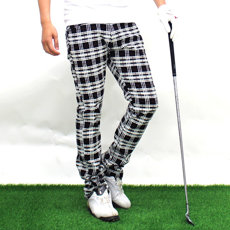 ゴルフウェア メンズ ゴルフパンツ チェック柄パンツ ストレッチ