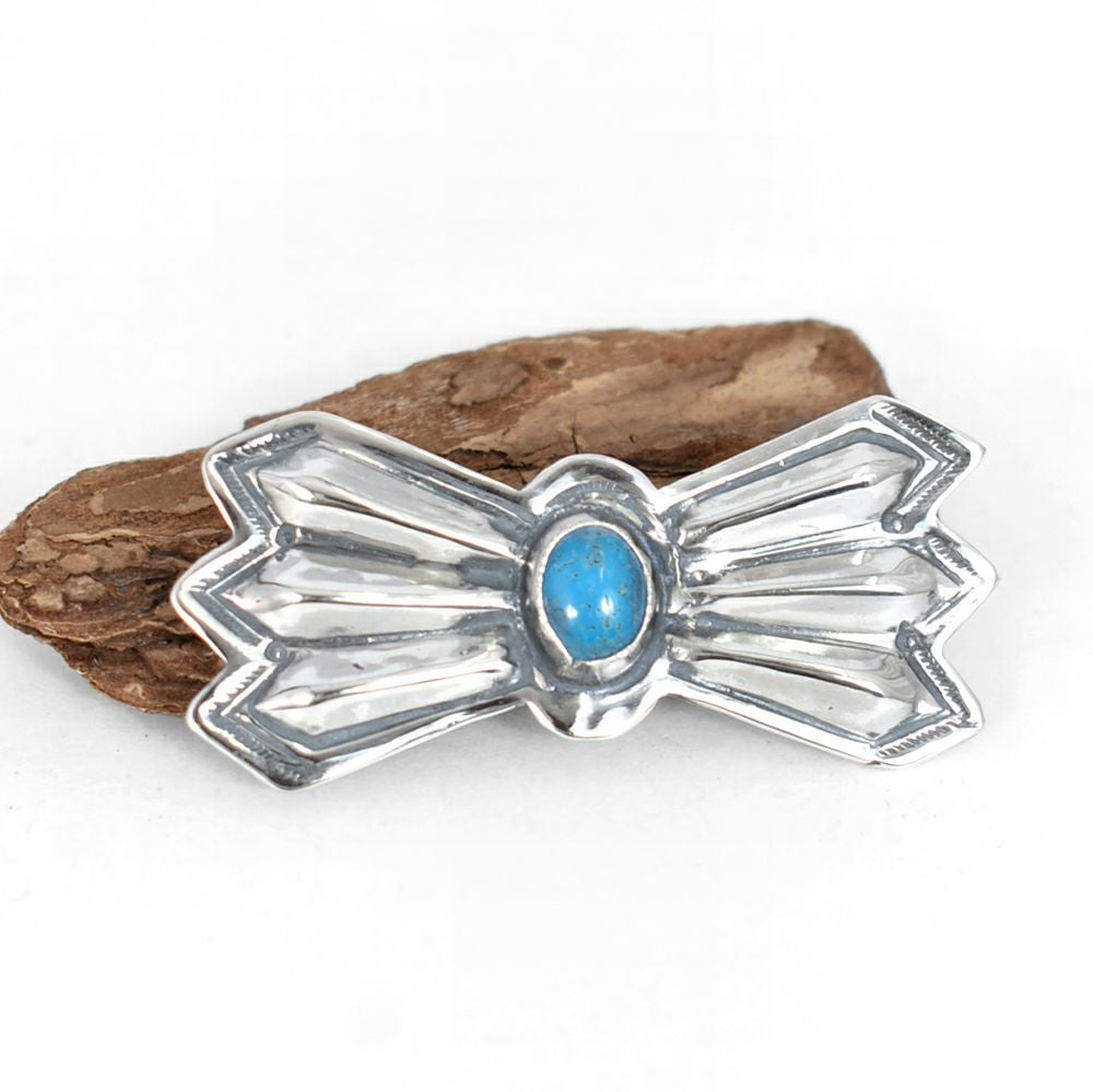 ラリースミス (LARRY SMITH) BUTTERFLY PIN (6 RHOMBUSES, TURQUOISE