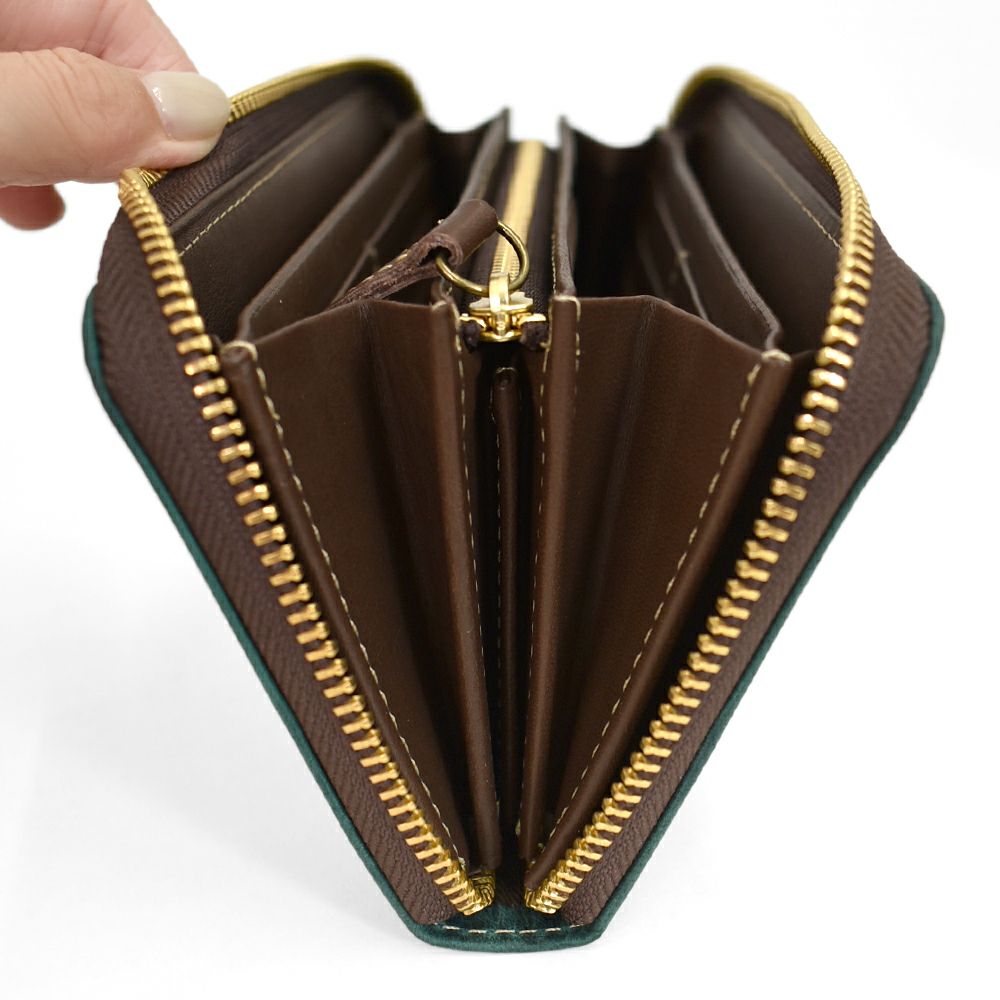 アインソフ (Ain Soph) ワクシープレス ラウンドファスナー長財布 革