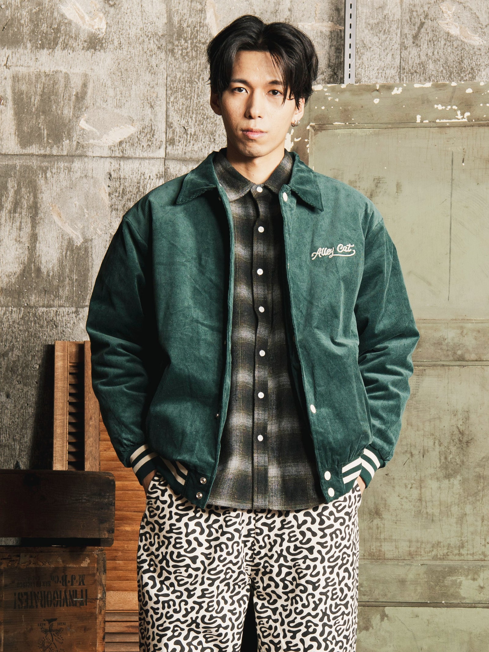 2色展開】Backers パッチ 刺繍 コーデュロイ スタジアムジャケット