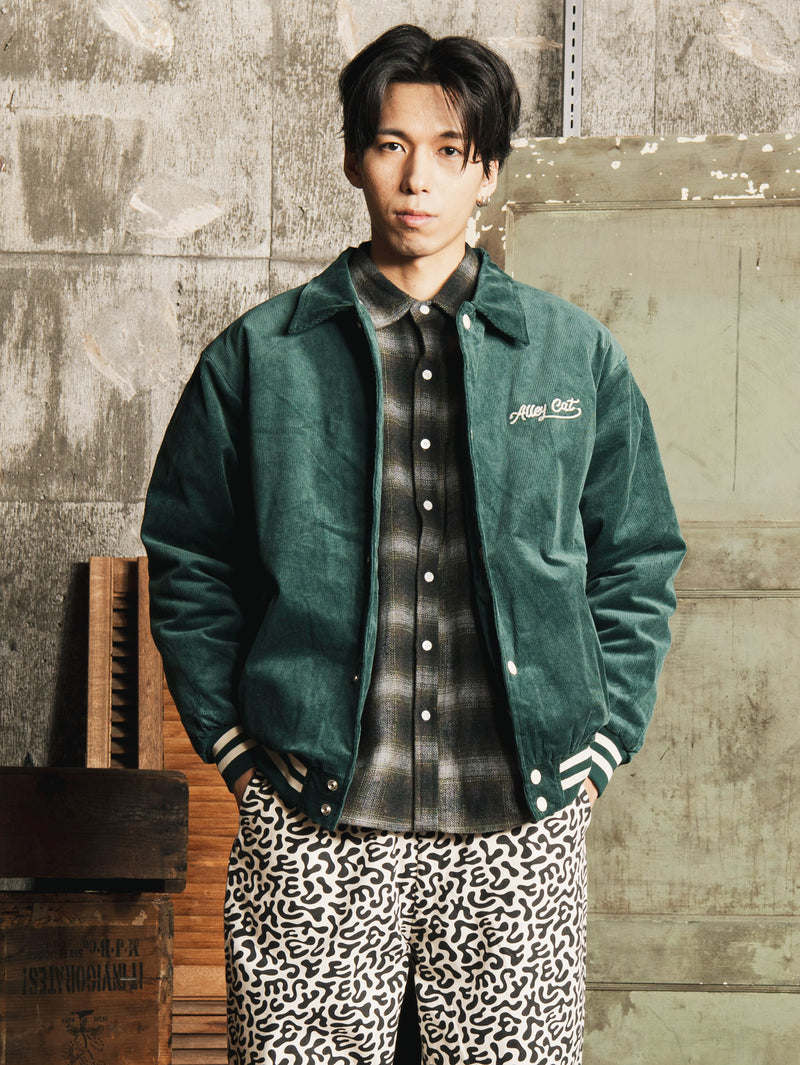 2色展開】Backers パッチ 刺繍 コーデュロイ スタジアムジャケット