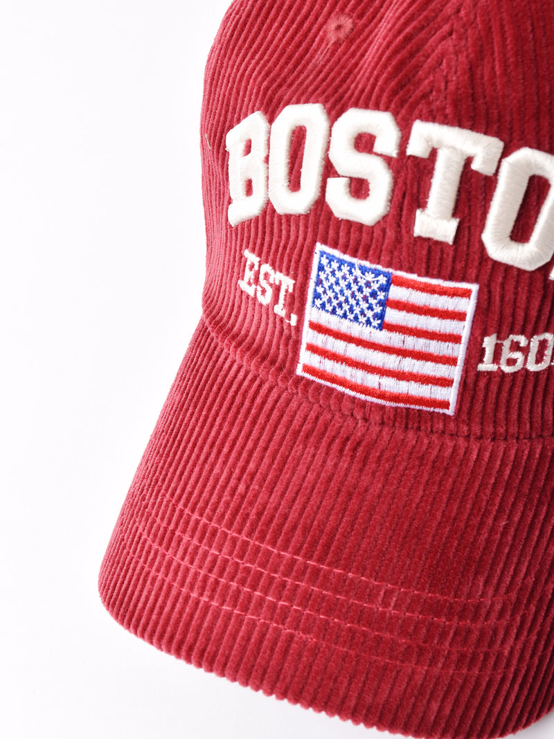 2色展開】刺繍入り コーデュロイキャップ 「BOSTON」 – 古着屋Top of