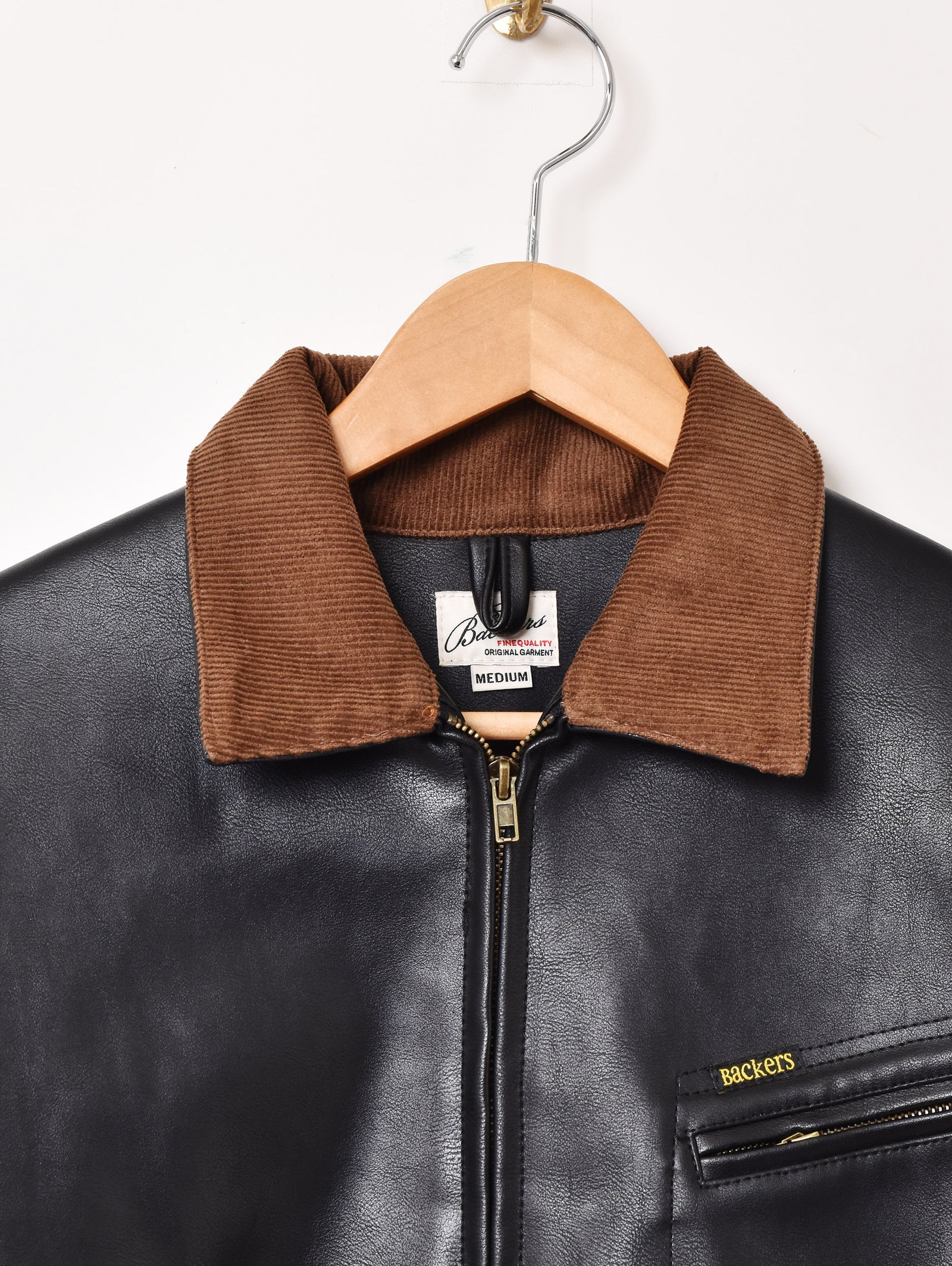 2色展開】Backers フェイクレザー コーデュロイ襟 ワークジャケット