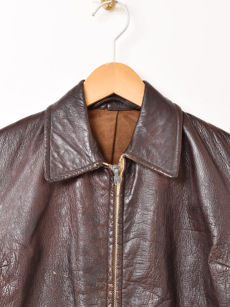 50's レザー シングル ライダースジャケット – 古着屋Top of the Hill