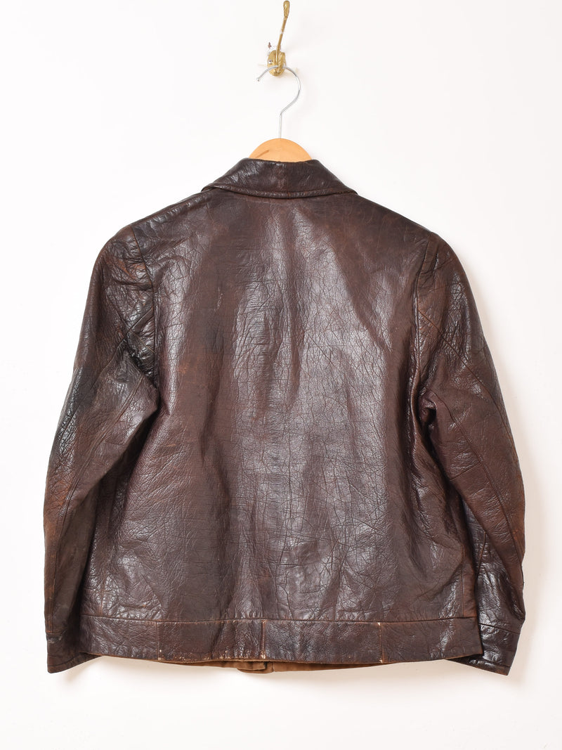 50's レザー シングル ライダースジャケット – 古着屋Top of the Hill