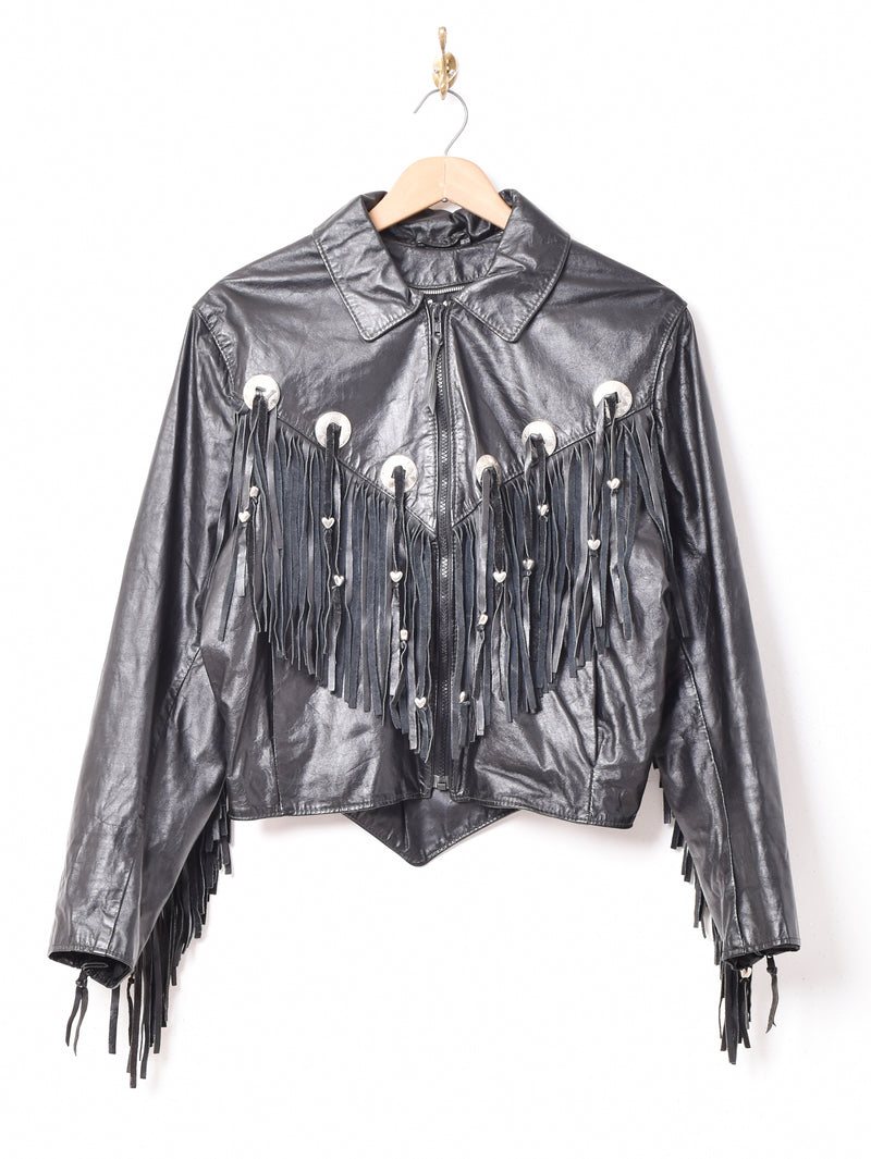 ウエスタンデザイン フリンジレザージャケット – 古着屋Top of the