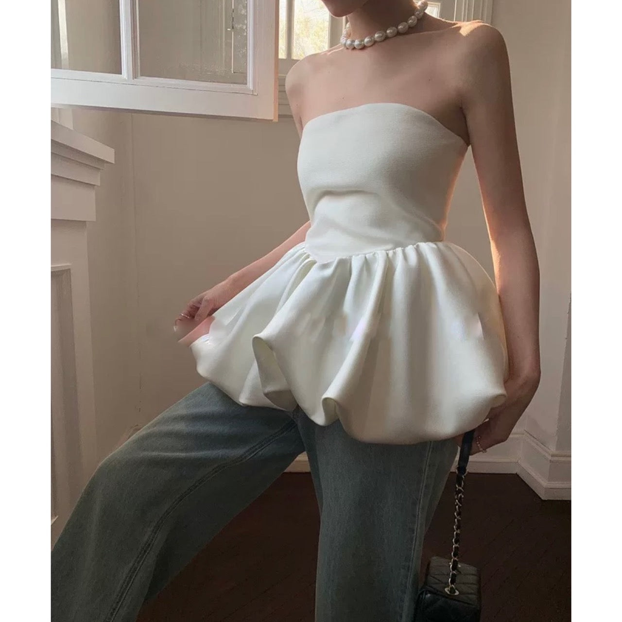 即日発送】チューブトップペプラムトップス – TORUGATO