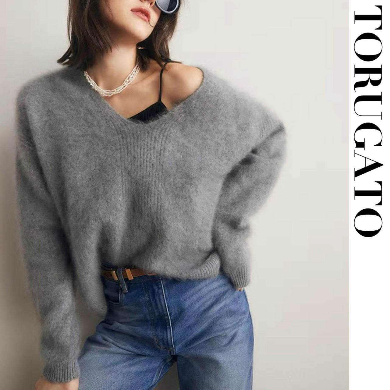 JOURNAL STANDARD モヘア混合 Vネックニット L JOURNAL STANDARD