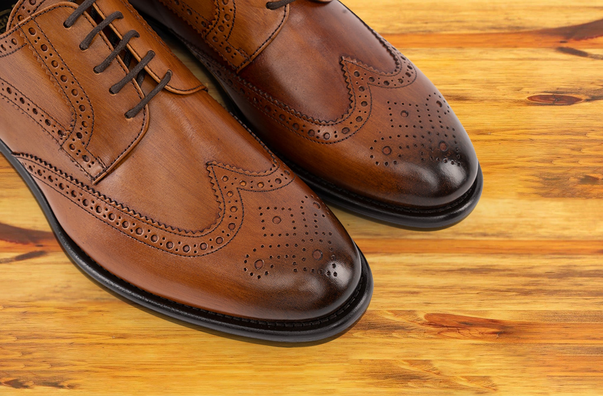 A484 Calzoleria Toscana Wingtip Dress Shoe - Toscana USA