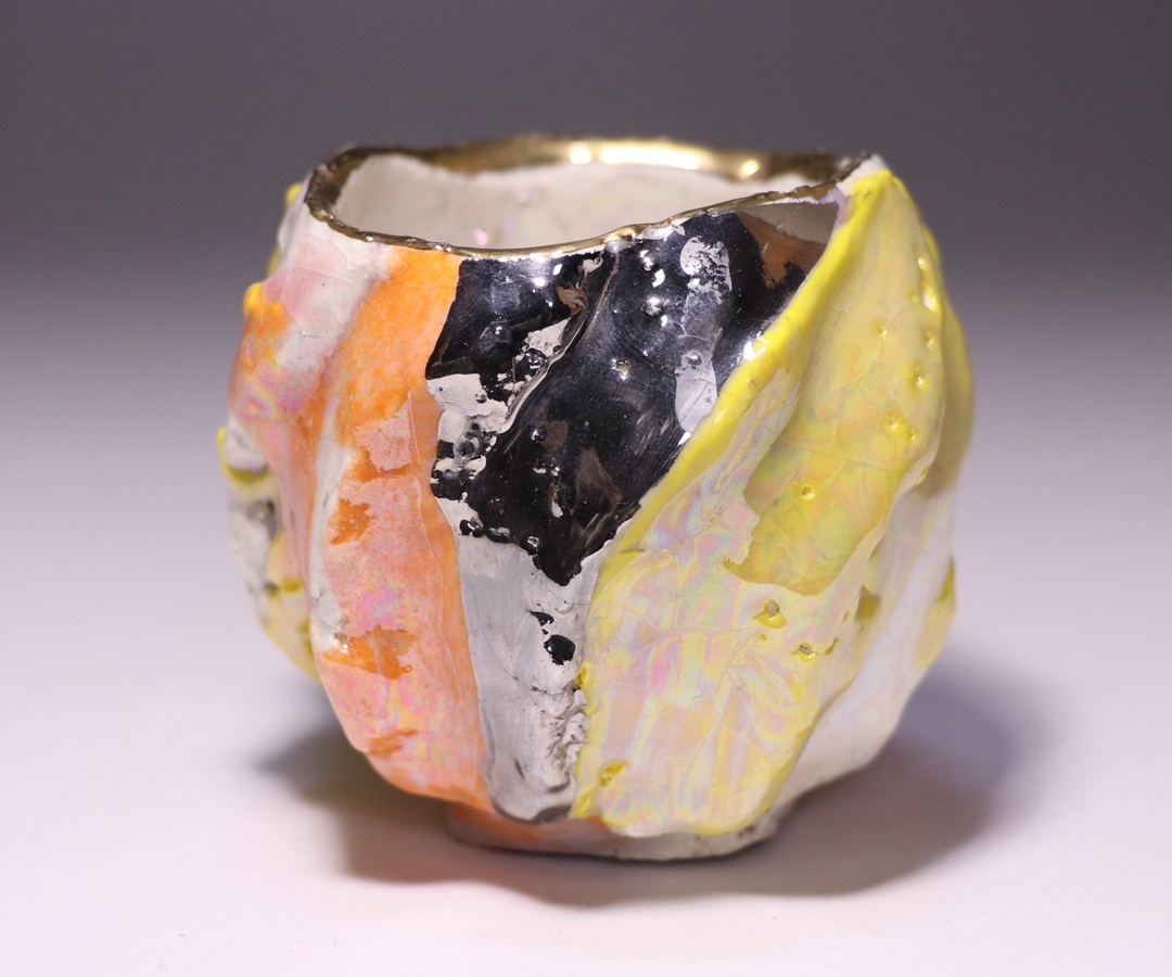 松井與之 作 「備前藍彩酒呑」 ～備前焼専門卸小売店 川口陶楽苑～