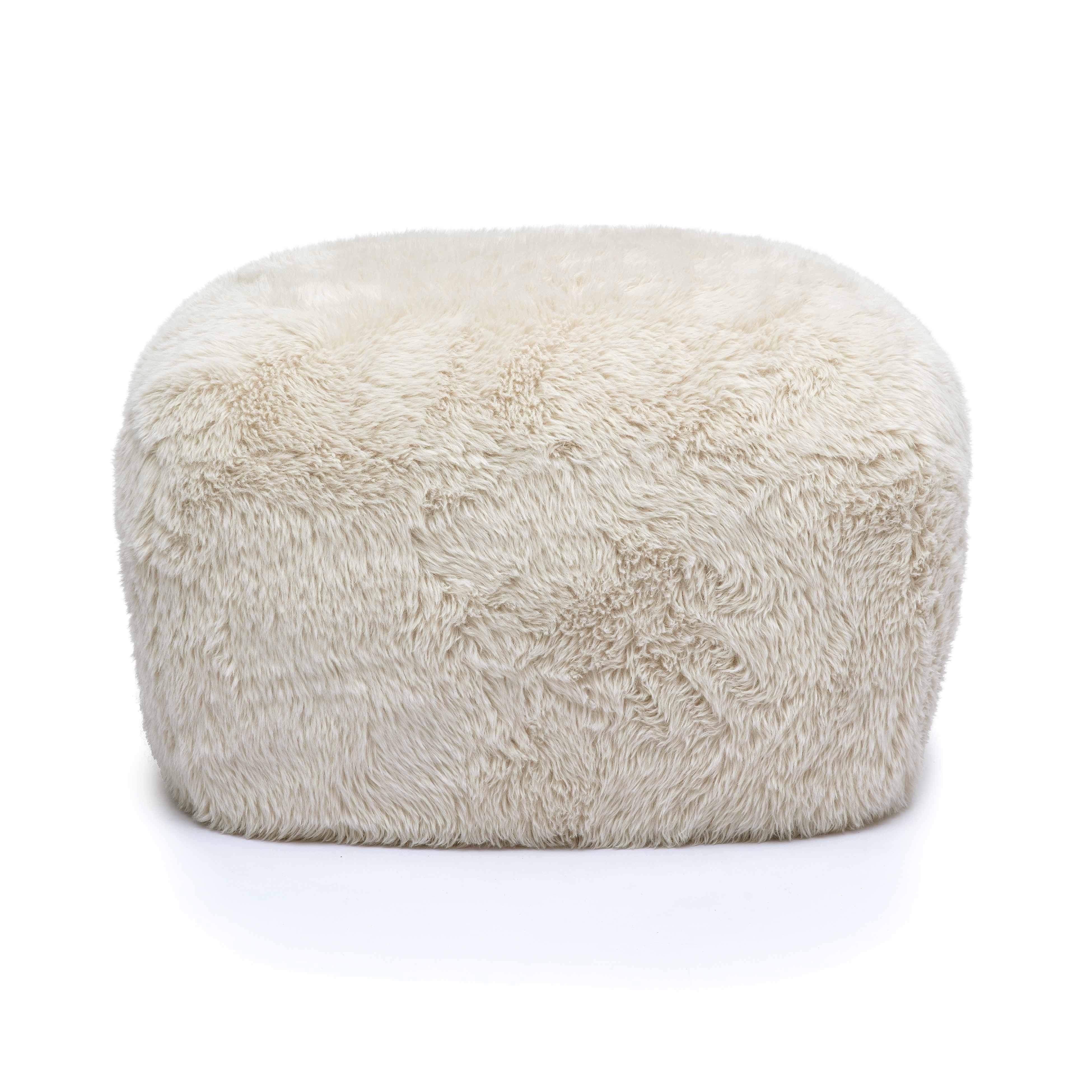 Britt Contract-Grade Vegan Shearling Ottoman | TOV Furniture