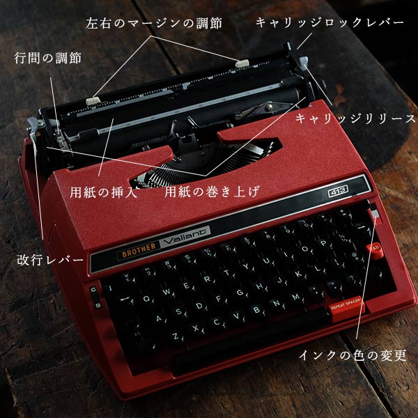 完動品 BROTHER Valiant 413 ブラザータイプライター カナ文字 Valiant
