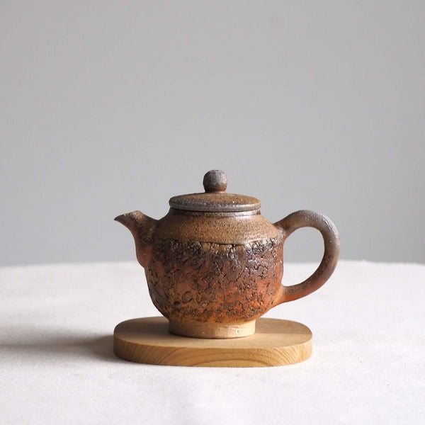 彩葉】 西坂春水作 備前手造宝瓶 般若心経彫 煎茶道具