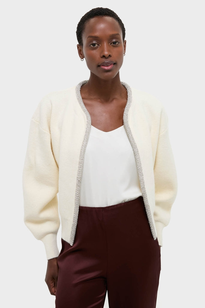Ivory Sequin Trim Naomi Cardigan | Tuckernuck