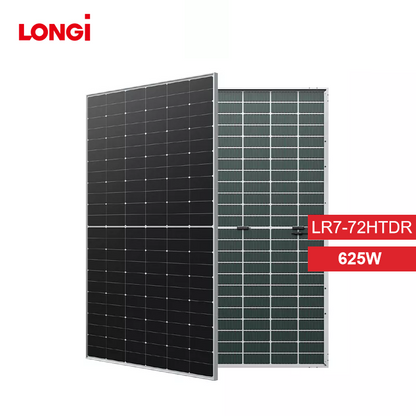 LonGi 625W Solar Panel (Hi-Mo X6 Max Bifacial LR7-72HTDR 600~625M