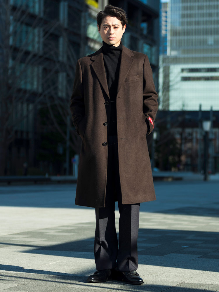 楽天市場】カシミヤ100％ チェスターコート 無地 シングル メンズ