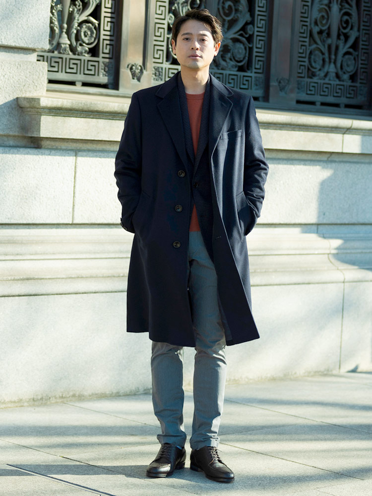 楽天市場】カシミヤ100％ チェスターコート 無地 シングル メンズ