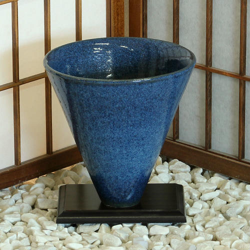 楽天市場】信楽焼 花器 藍 ぼかし 生花 池坊 立花 小原流 生け花 在庫