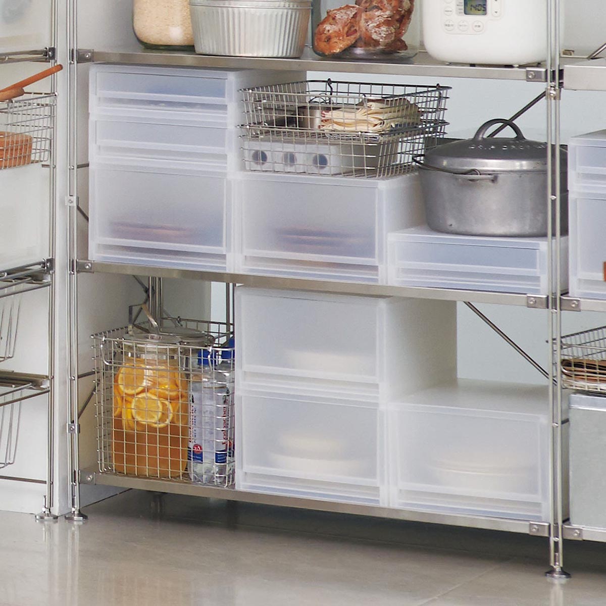 楽天市場】ステンレスワイヤーバスケット5 約幅37×奥行26×高さ