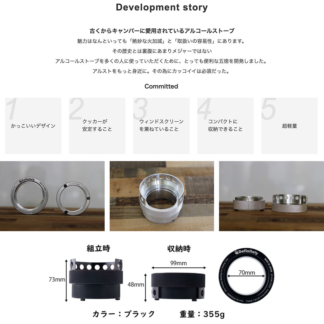 楽天市場】Definitely ディフィニトリー MEL メル アルコールストーブ