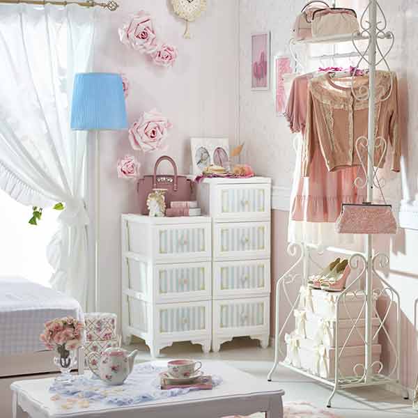 楽天市場】【直送】ドレスチェンジチェスト3段／ストライプ｜姫系