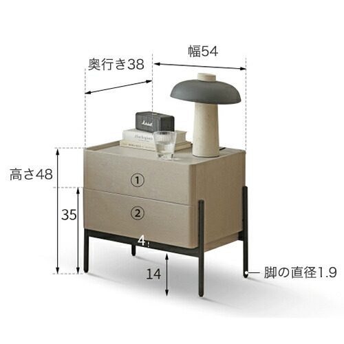 楽天市場】ナイトテーブル おしゃれ サイドチェスト 北欧 サイド