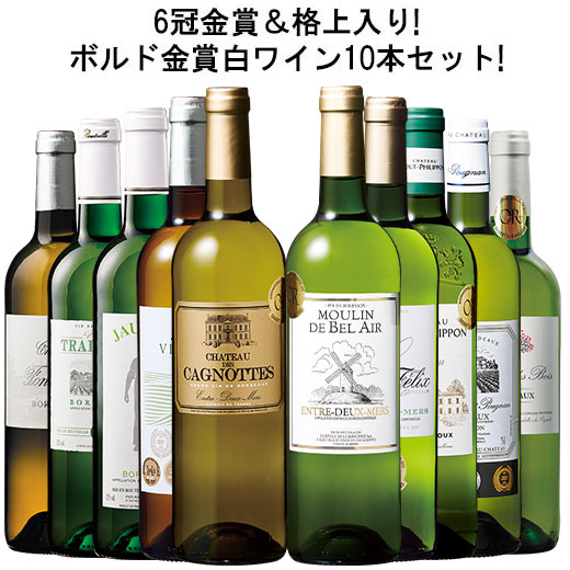 ボルドー金賞など 各国 白ワインセレクション 10本セット 750ml v2