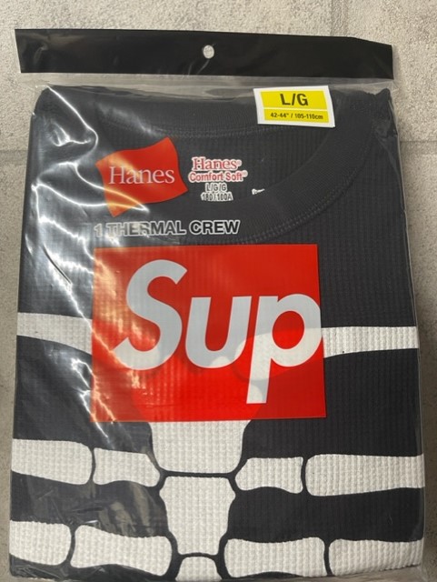 楽天市場】2023AW/Supreme/Hanes Bones Thermal Crew (1 Pack) Black