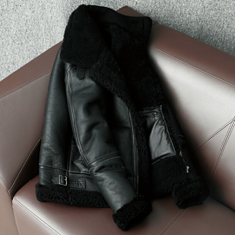 楽天市場】フライトジャケット ムートン コート 羊革 毛皮一体 冬保温