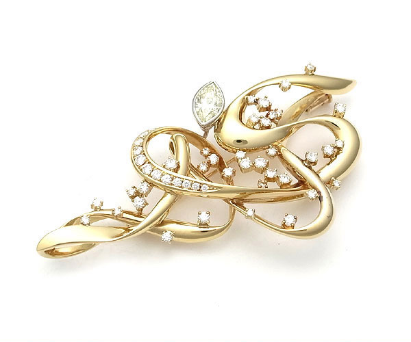 楽天市場】【緑屋質屋】特選ハイジュエリー ダイヤモンドブローチ 1.06