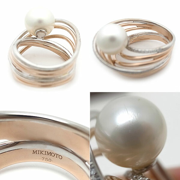 楽天市場】【緑屋質屋】ミキモト 南洋パール リング 12.0mm ダイヤ入り