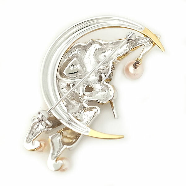 楽天市場】【緑屋質屋】ミキモト パール ブローチ ピエロ/三日月 SV925