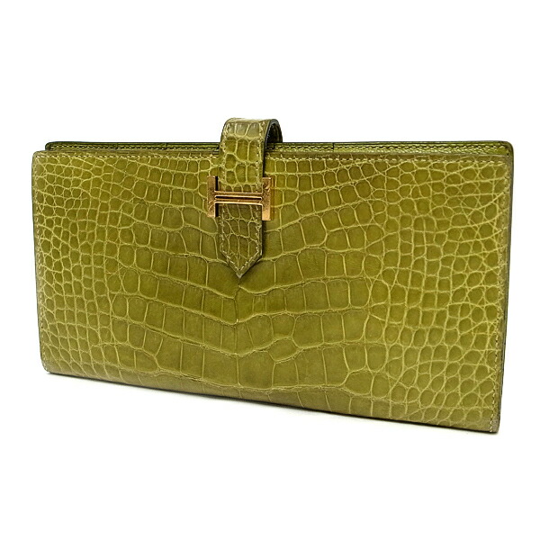 楽天市場】【緑屋質屋】エルメス 財布 ベアン クラシック クロコ