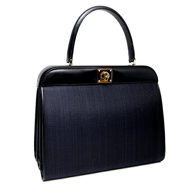 楽天市場】【緑屋質屋】コンテス ハンドバッグ ホースヘアー ネイビー