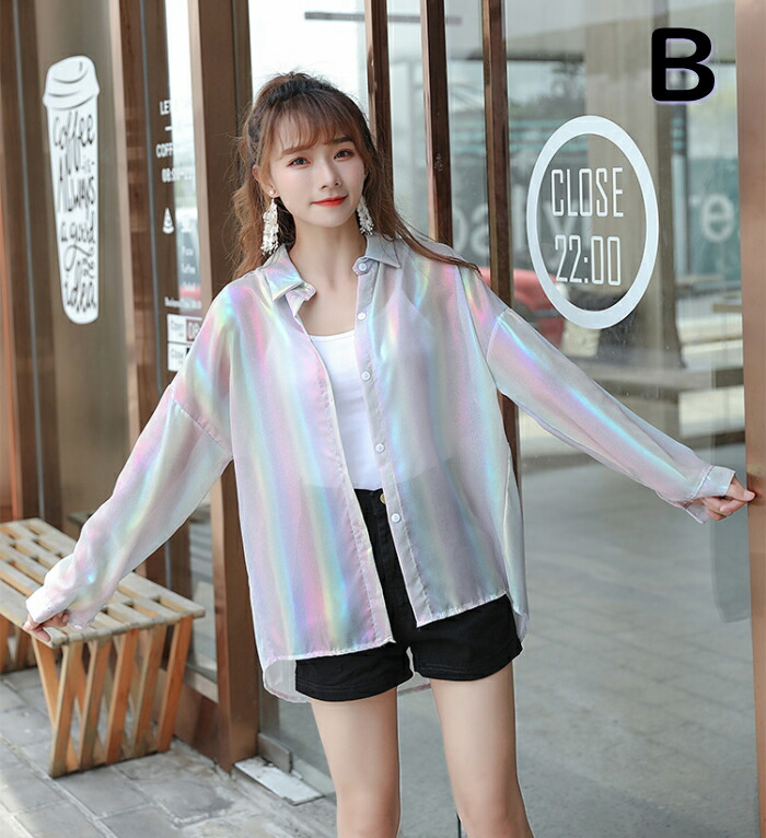 楽天市場】シャツ ブラウス シースルー トップス シアーシャツ