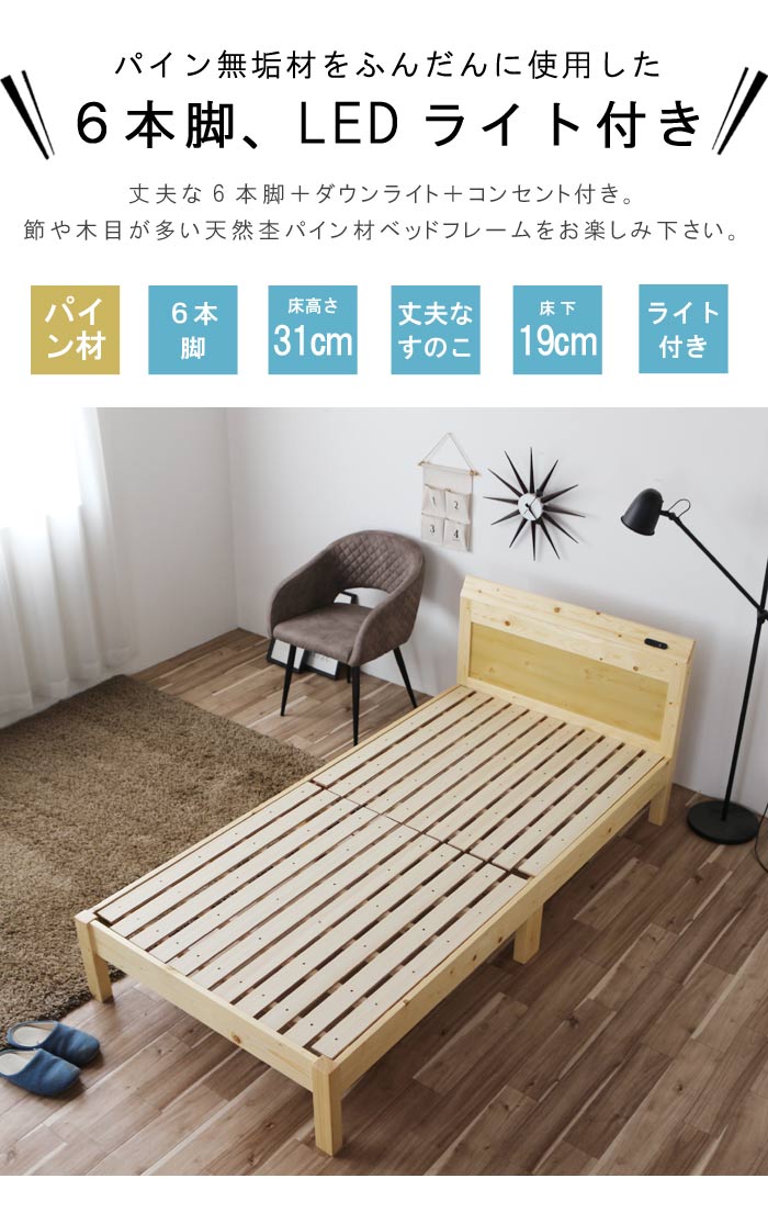 楽天市場】シングルベットすのこ パイン]無垢 材フレームのみ Sサイズ