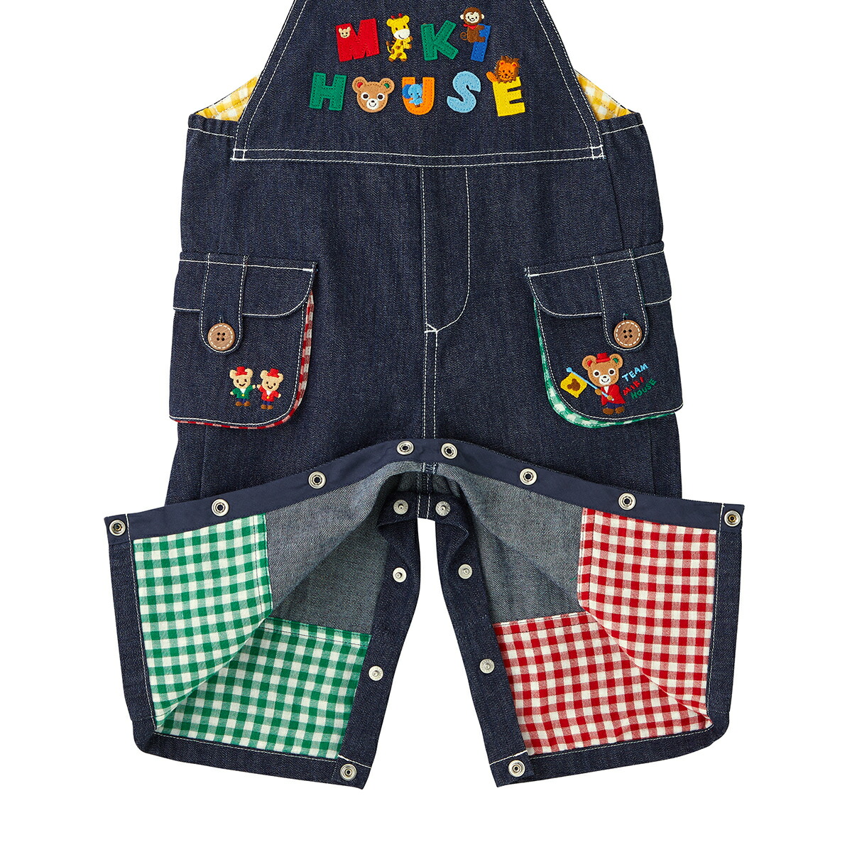 レトロ ヴィンテージMIKIHOUSE サンタ刺繍 デニムオーバーオール 93