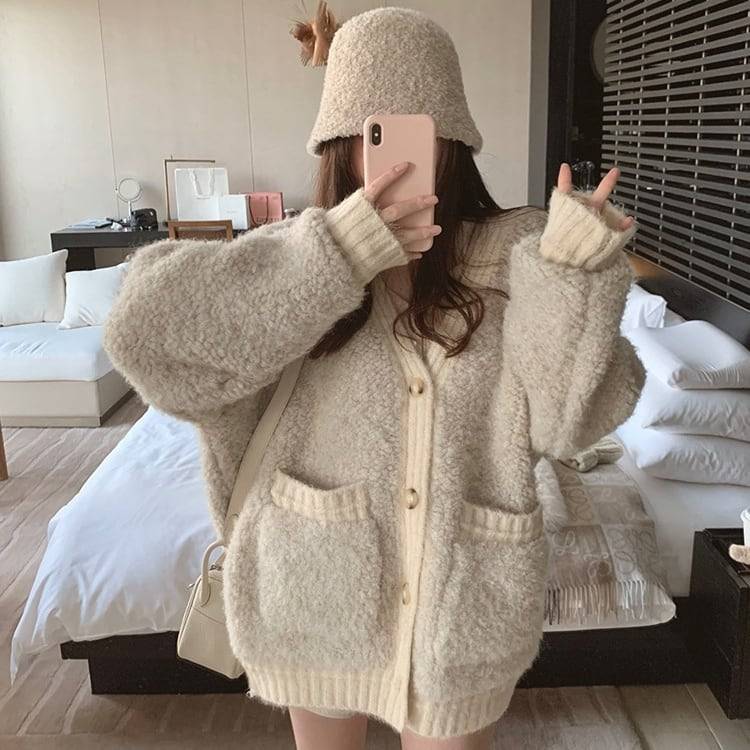 楽天市場】2color レディース トップス カーディガン ボア オーバー