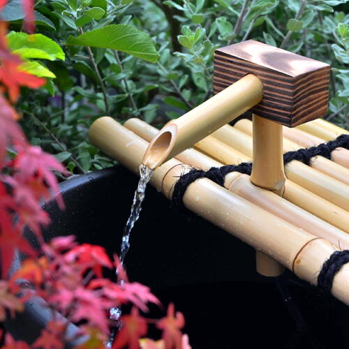 楽天市場】日本の文化の詫び錆び窯肌耳付水流つくばい 信楽焼き庭園灯