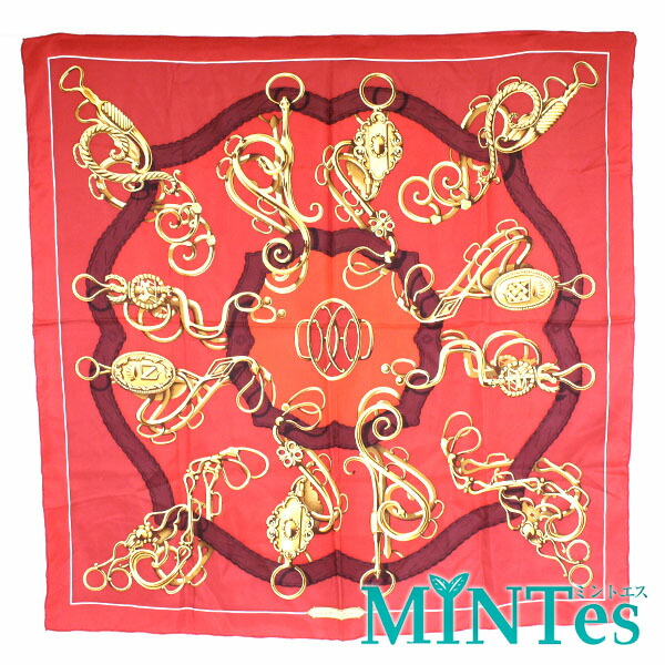 楽天市場】Hermes エルメス カレ 90 スカーフ レッド系 赤 ゴールド